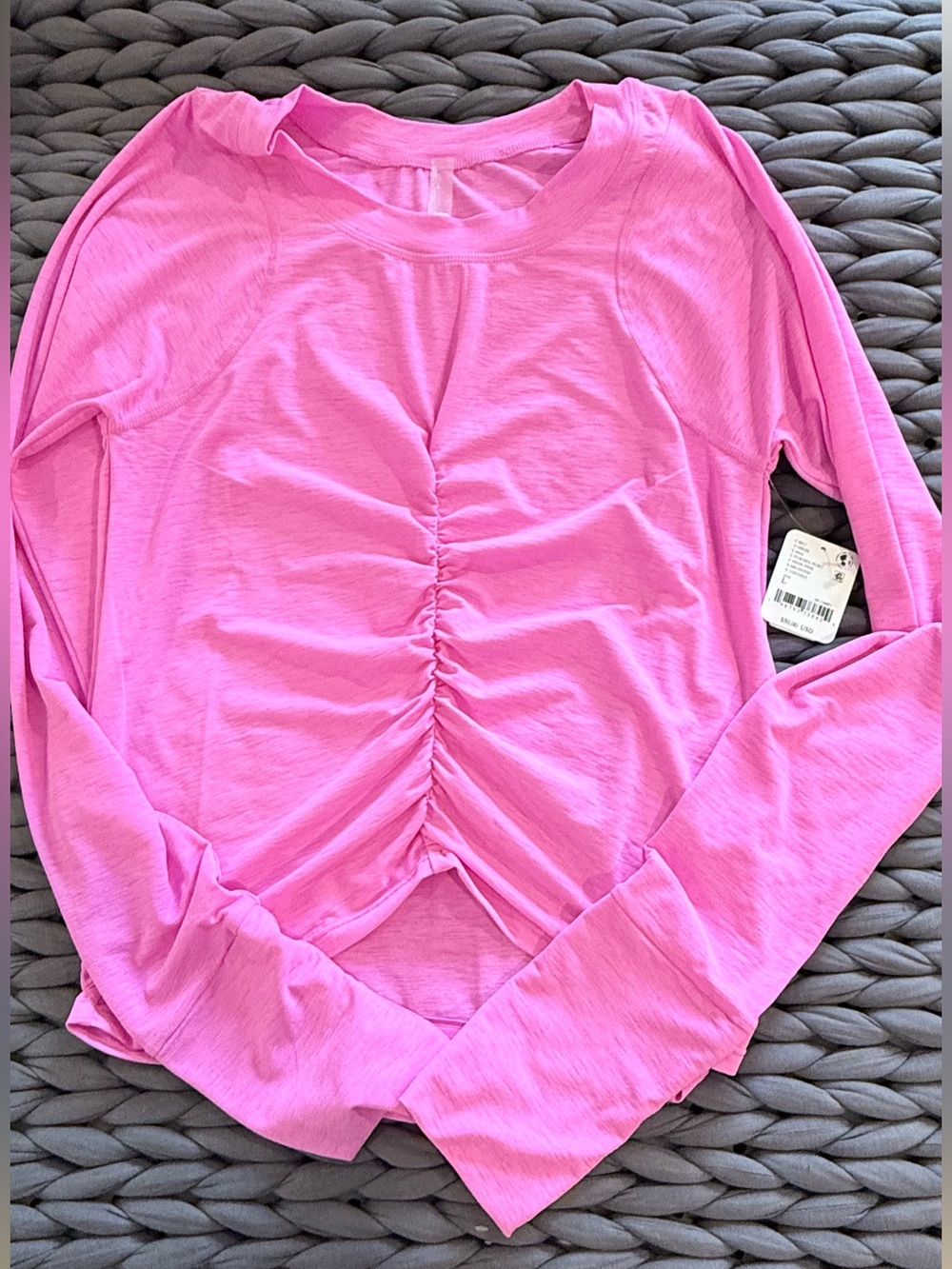 Free People Movement Tempo Ruched long sleeve. Lg. NWT